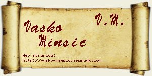 Vasko Minšić vizit kartica